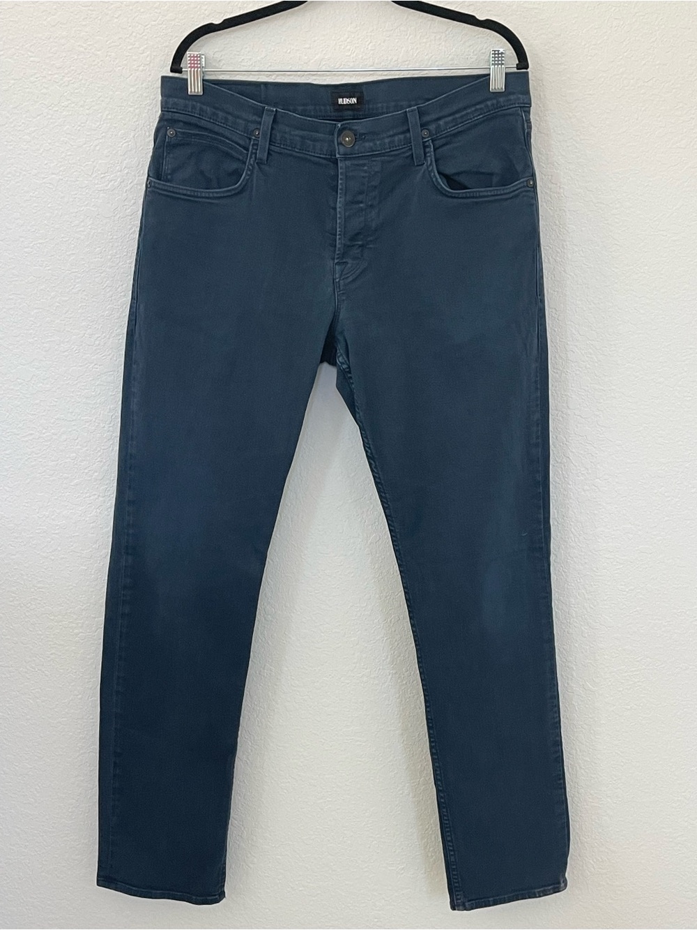 Hudson Men's Size 36 Blue Stretch Jeans Straight Leg Button Fly Made in USA